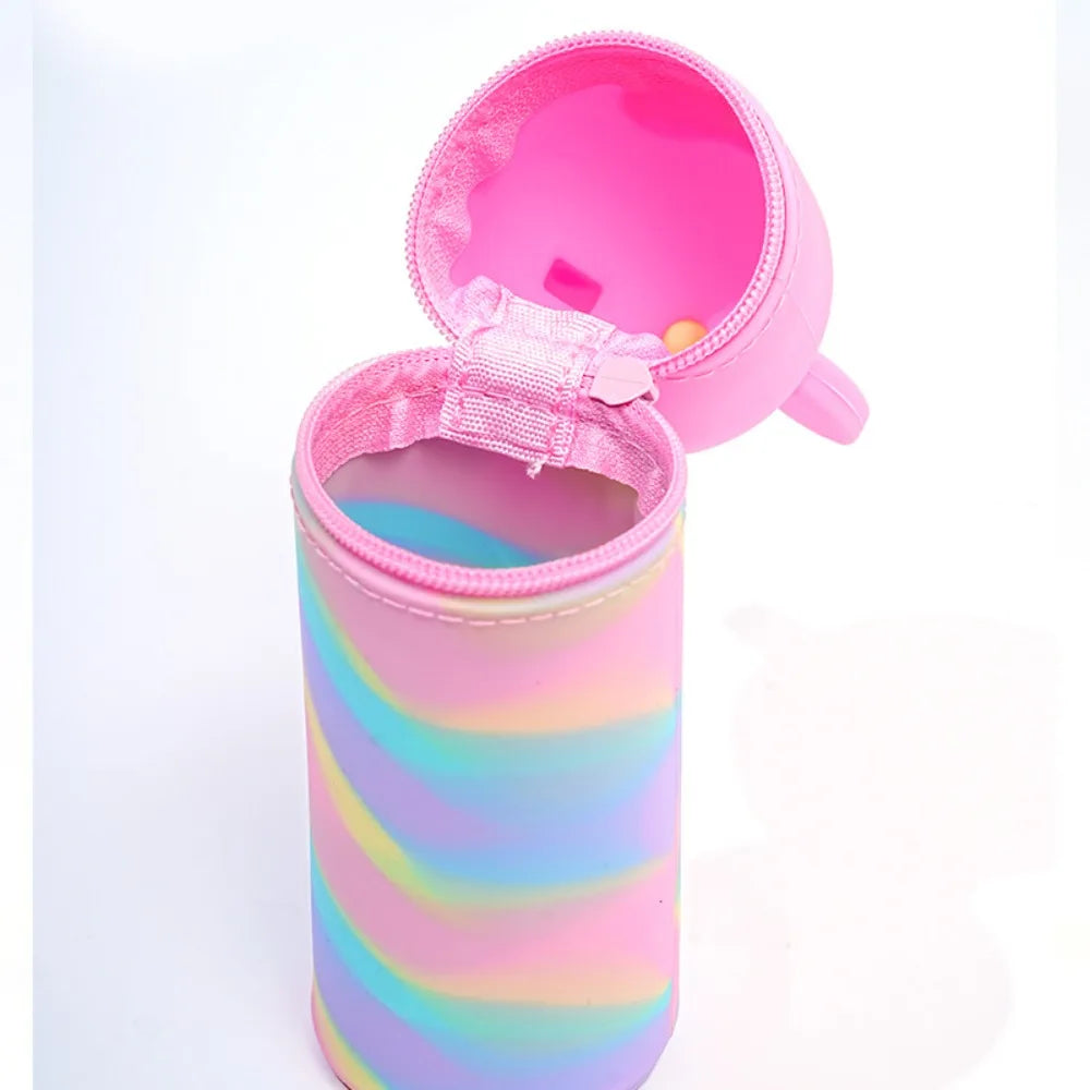 Cute Animal Silicone Pen Case With Large Capacity Pencil Holder Lipstick 🎒