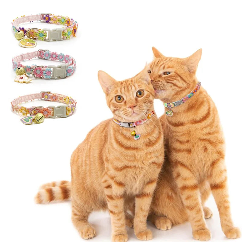 🌈 Whimsical Rainbow Cat Collars with Jingle Bells 🐱✨ | Adjustable Neckwear for Tiny Furballs 🐾