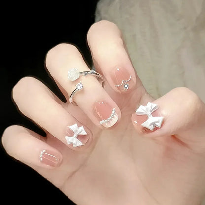Cute Kawaii Bunny Press-On Nails 🐰✨ | 24 Pcs Full Coverage Acrylic Nail Art Set 🎨 | Reusable & Adorable Fake Nails with Tools! 💅🌸