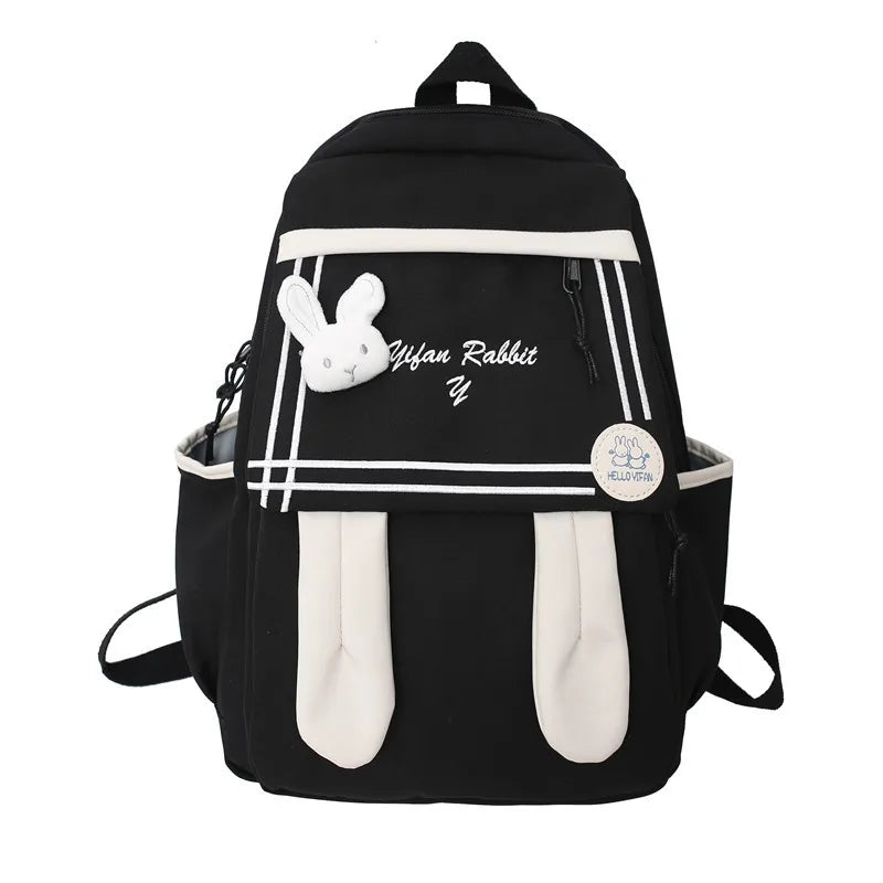 Kawaii Rabbit Ears Schoolbag 🎒✨ | Cute & Playful Girls' Backpack | Wear-Resistant & Breathable 💖🌈