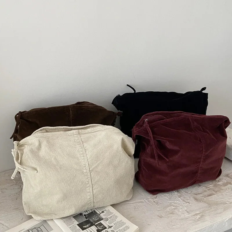 🌲✨ Whimsical Forest Vibes: Charming Corduroy Tote & Crossbody Delight! 🎨👜 - Pixie Quill