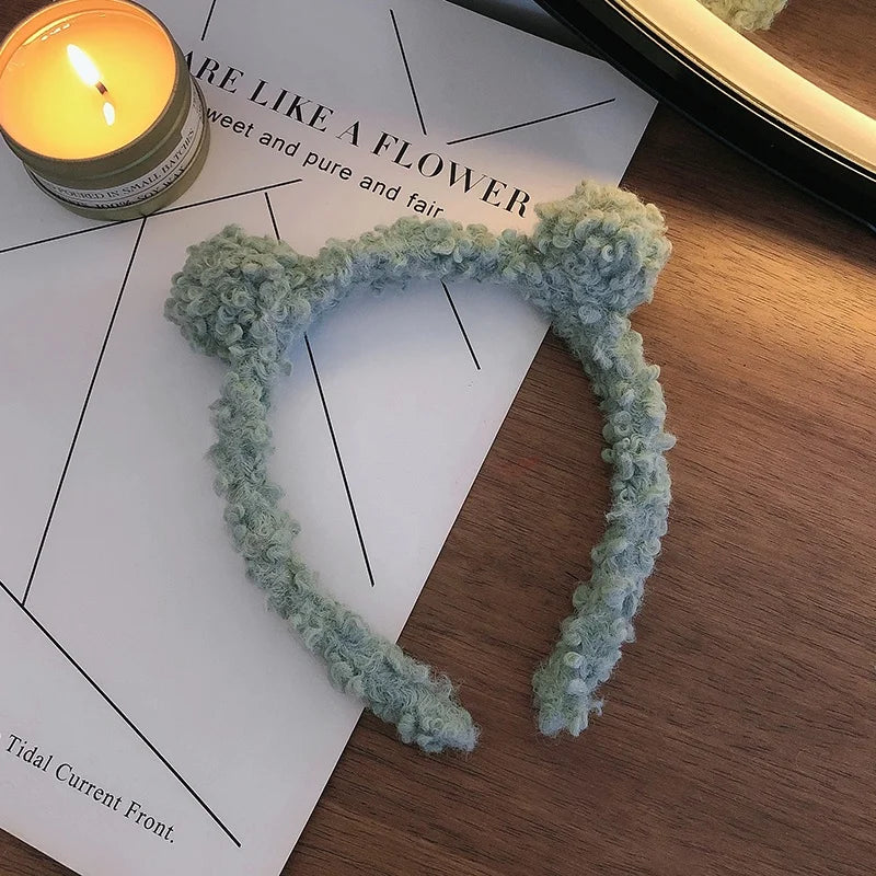 Kawaii Plush Bear Ear Headband 🐻✨ - Adorable Non-Slip Hair Accessory for Makeup & Daily Fun 💖🎀