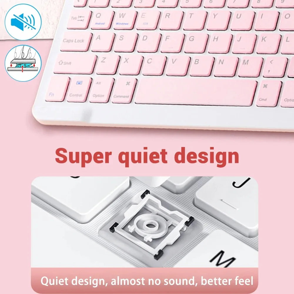 Cute & Compact 10-Inch Bluetooth Mouse & Spanish Keyboard Set for iPad & Tablets 🐾✨ Perfect for On-the-Go!