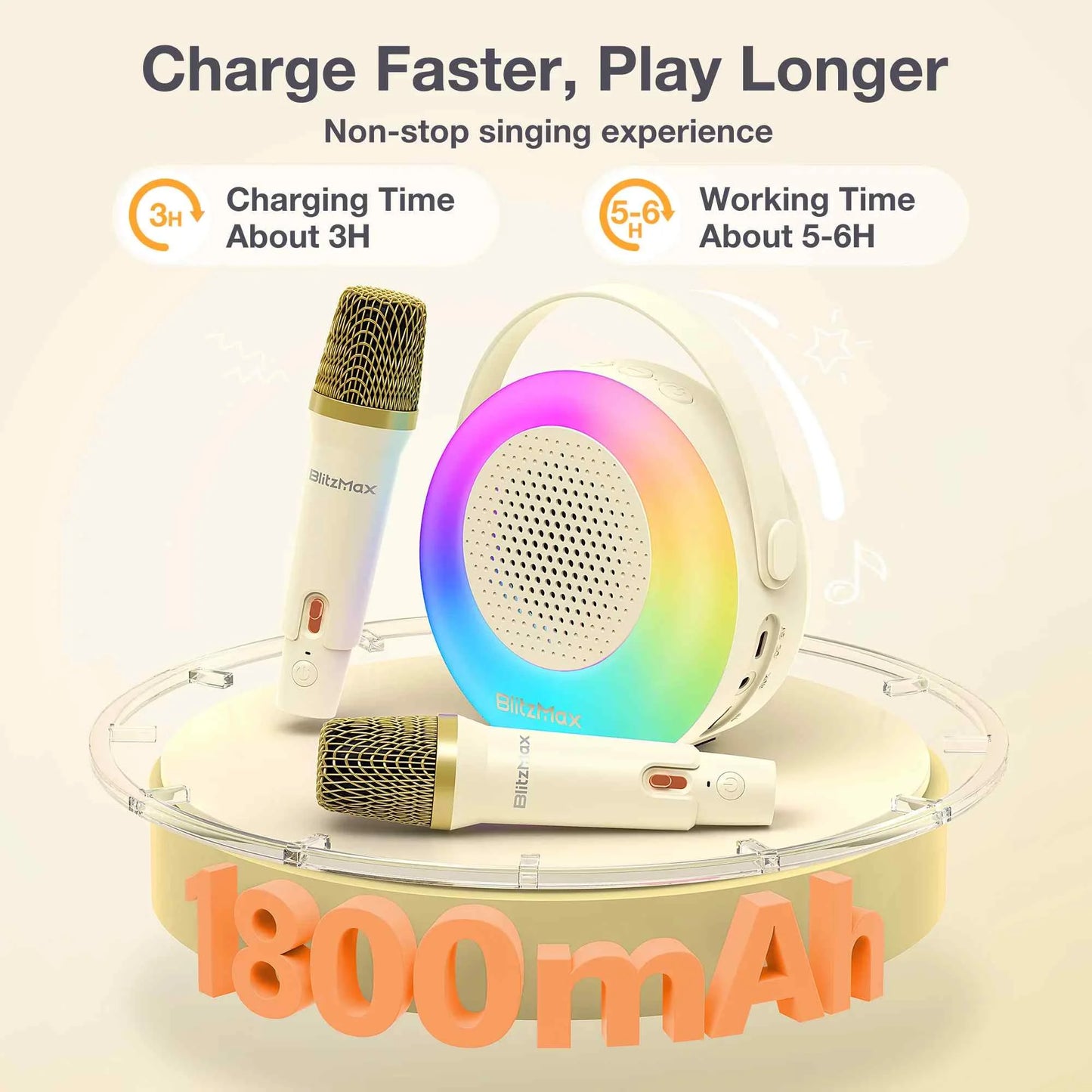 Kawaii Karaoke Fun! 🎤💖 Mini Bluetooth Singing Machine with 2 Wireless Mics - Perfect Gift for Kids & Families! 🌈✨