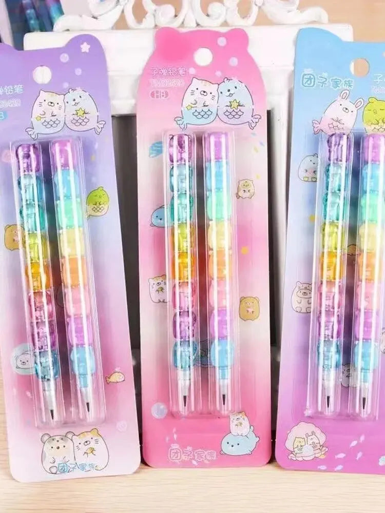 Kawaii Bear Mechanical Pencil Set 🐻✏️ | 2pcs Adorable Non-Sharpening Writing Pens for Students & Office | Cute Stationery Gifts 🎁