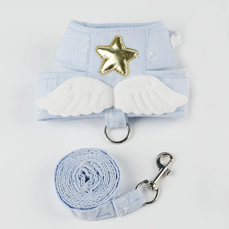 ✨ Angel Wing Pet Harness 🌈 Cute Collar & Leash Set for Furry Friends 🐾 Personalized Playground Accessories 💖