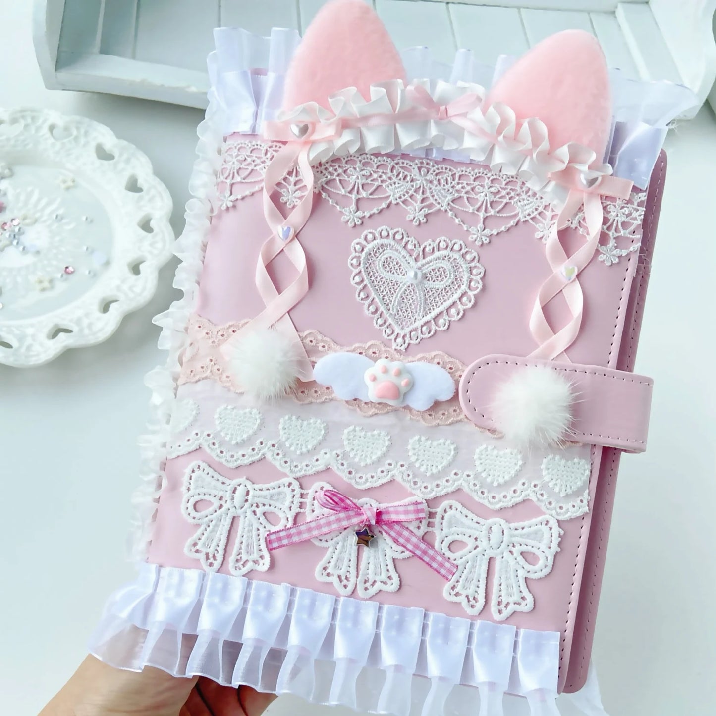 A5 Lace PU Photo Album Binder For Photocards Idol Cards With Embroidery ✨🎀📚