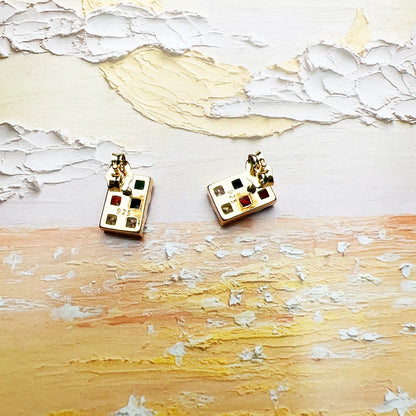 Kawaii Rainbow Sparkle Stud Earrings 🌈✨ | Colorful Gemstones in 925 Sterling Silver - Trendy Gift for Women! 💖