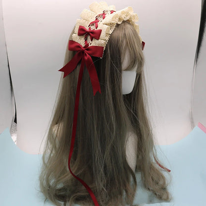 Pastel Bowknot Lace Flower Hair Band Cosplay Accessory Handmade Wholesale 🎀💖