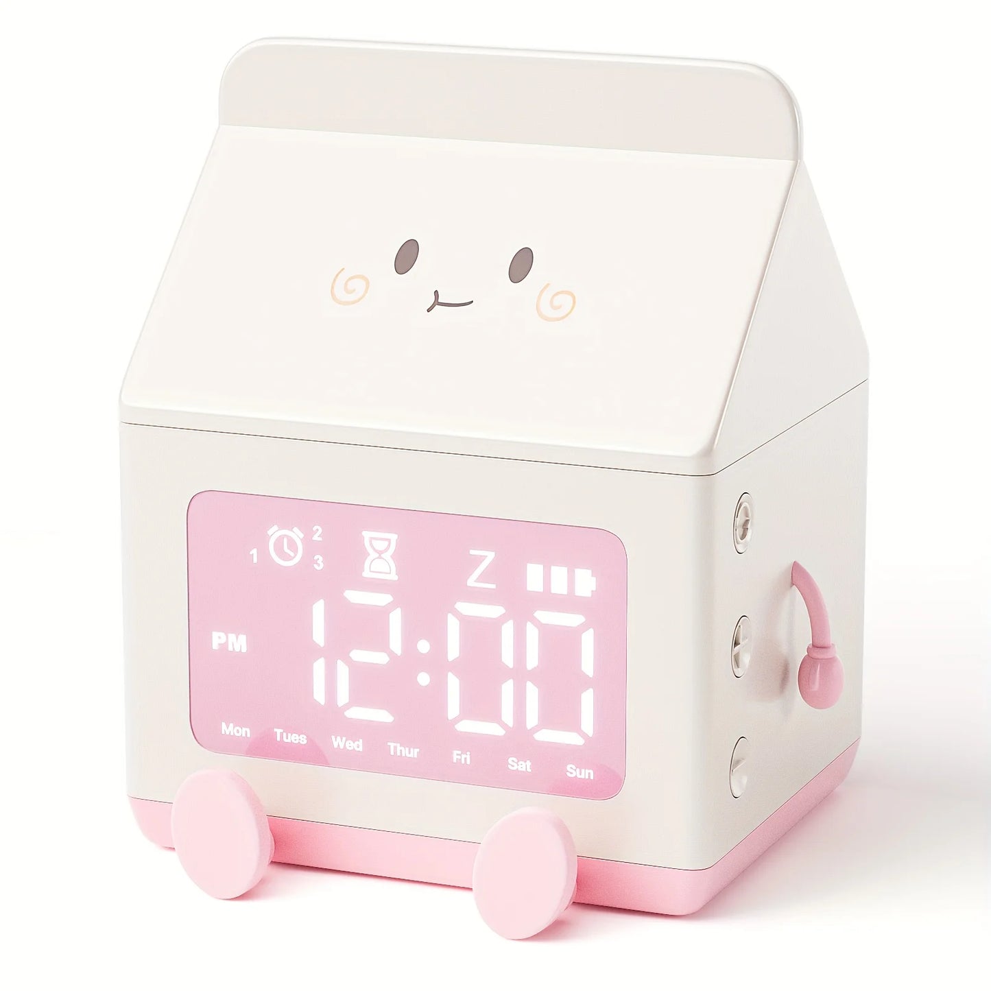 Kawaii Milk Box Mini Alarm Clock 🕒✨ – Cute Countdown Timer & LED Date Display for Your Cozy Bedroom! 💖📅