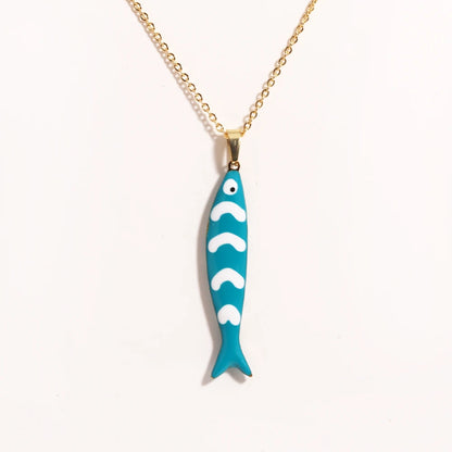 Cute Colorful Enamel Fish Pendant Necklace For Women Waterproof Gold Tone 🐟💖🌊