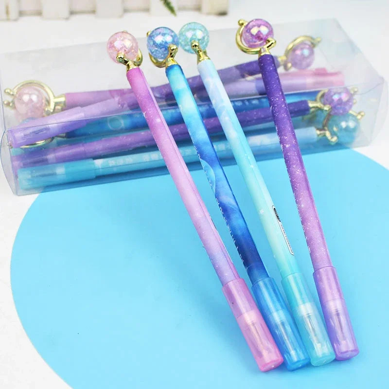 Kawaii Starry Sky Gel Pens ✨🌌 | Adorable Black Ink Neutral Pens for School & Office Supplies | 2/4pcs Random Colors! 🌈✍️