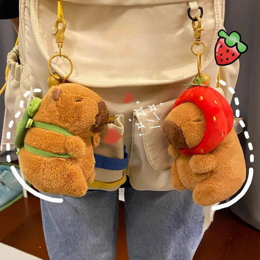 Kawaii Capybara Plush Keychain 🐾 | Adorable Fluffy Bag Pendant 🎒 | Perfect Gift for Kids & Party Fun 🎉