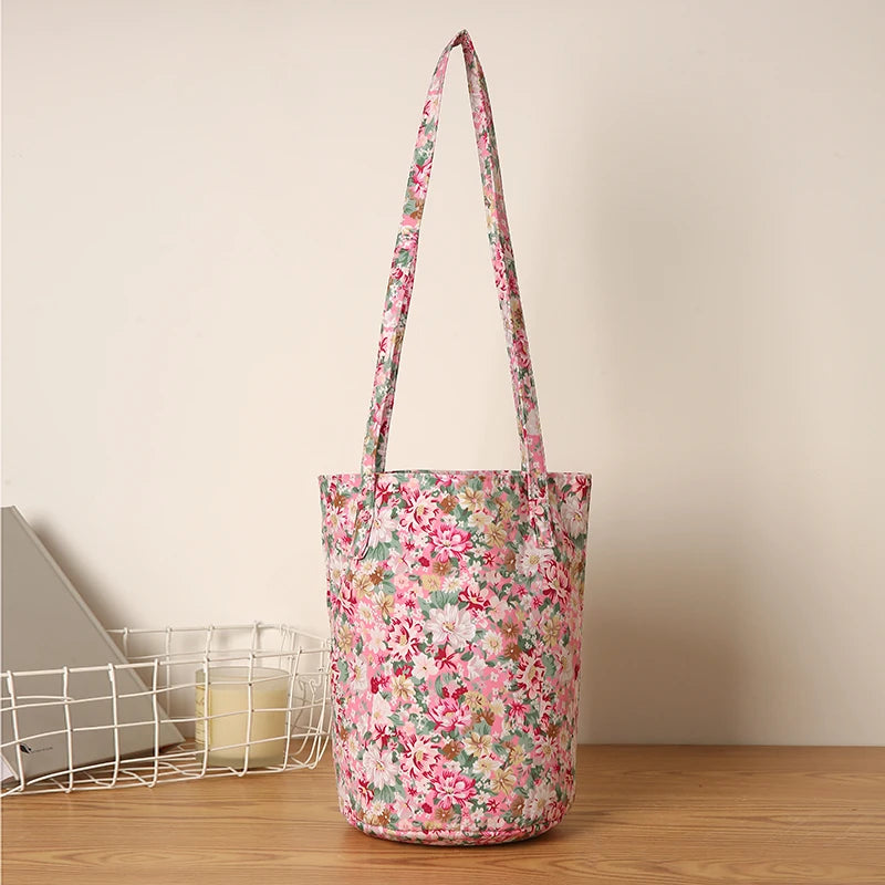 Kawaii Floral Bucket Bag 🌸✨ | Chic Round Handbag for Daily Adventures & Travel 🎒🌼