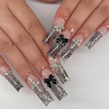 Kawaii Strawberry Bear Nail Art Set 🍓🐻 | 24 Adorable False Nails for Women & Girls ✨