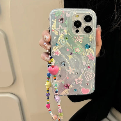 ⭐✨ Sparkling Starry Shockproof Phone Case for iPhone - Cute Cartoon Bling Cover! 🌈📱 - Pixie Quill