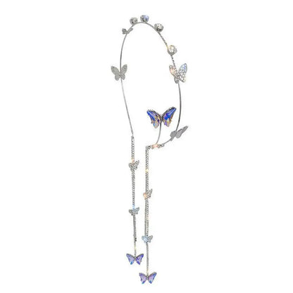 Kawaii Crystal Butterfly Tiara Headband 🌸✨ – Adorned with Rhinestones & Pearls for Girls' Fashion Magic! 🦋💖