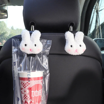 Kawaii Bear Car Seat Back Hooks 🐻✨ - 2PCS Adorable Organizer Hangers for Bags & Accessories! 🚗💖