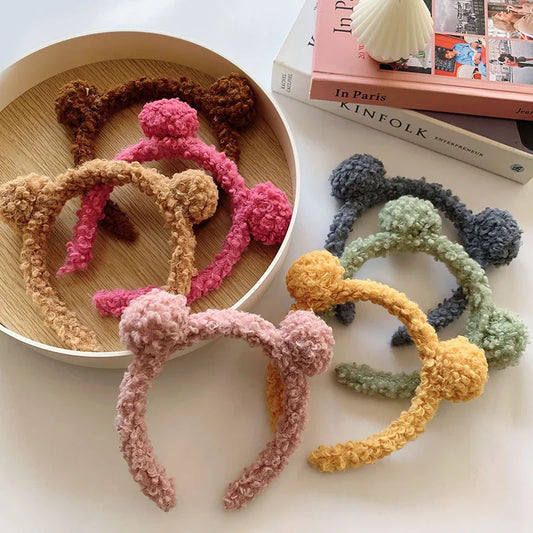 Kawaii Plush Bear Ear Headband 🐻✨ - Adorable Non-Slip Hair Accessory for Makeup & Daily Fun 💖🎀