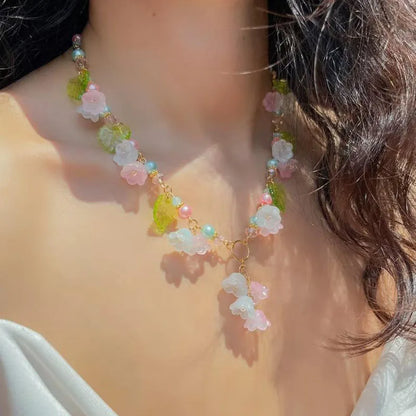 Kawaii Fairy Blossom Necklace 🌸✨ | Enchanting Lily of the Valley Charm