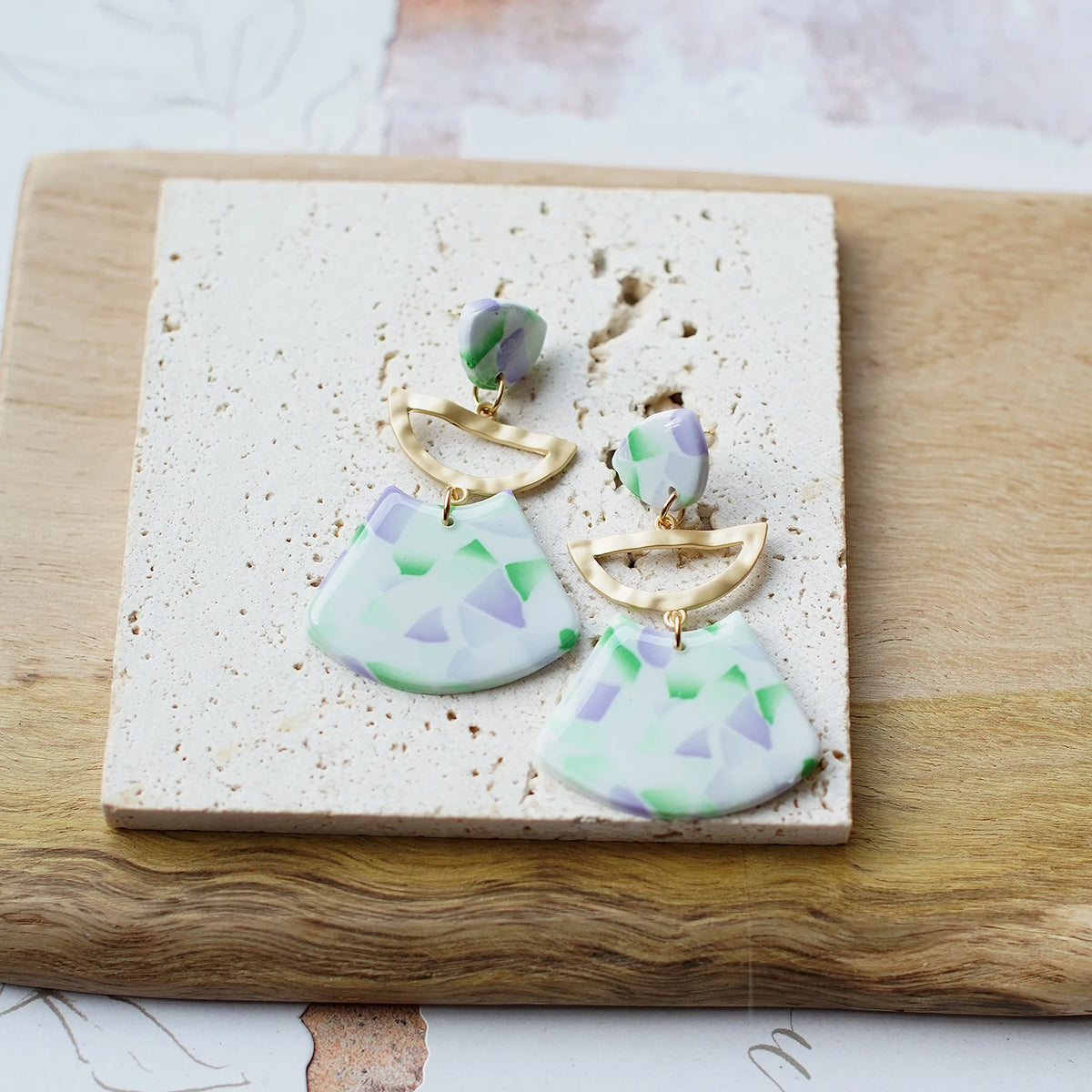 Trendy Fashion Rose Floral Dangle Pendant Enamel With Metal Parts Handmade Polymer Clay Earrings Sets Women's Accessories Gifts