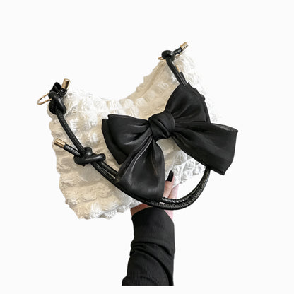 Kawaii Bowknot Tote 👜✨ | Adorable Women's Shoulder Bag 💖 | Retro Chic Crossbody Purse for Fashionistas 🌟