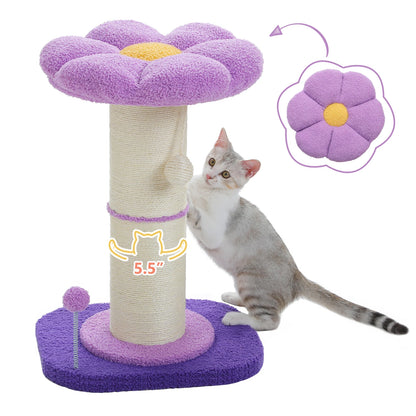 Flower Pink Cat Tree Indoor Scratching Post With Thick Sisal 🐾🌸