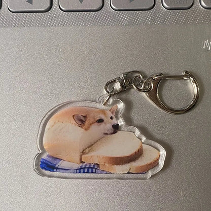Kawaii Cheems Burger Keychain 🍔✨ | Cute Shiba Warrior Meme Accessory | Adorable Dog Lover Gift 🐾💖
