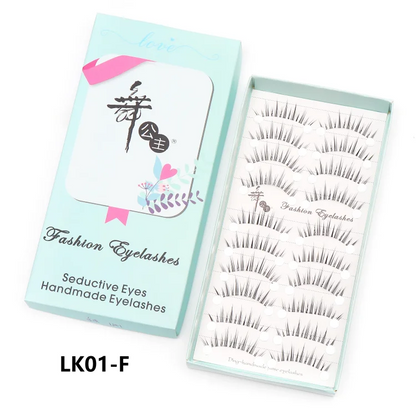 Adorable Manga Style False Eyelashes 10 Pairs Natural Full Strip Lashes For Anime Look Makeup ✨🐰🎀🌸