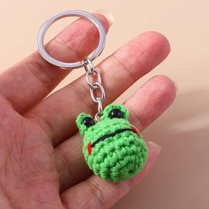 Kawaii Handmade Frog Keychain 🐸✨ | Cute Cartoon Knitted Animal Charms for Bags & Keys | Perfect Gift for All Ages 🎁