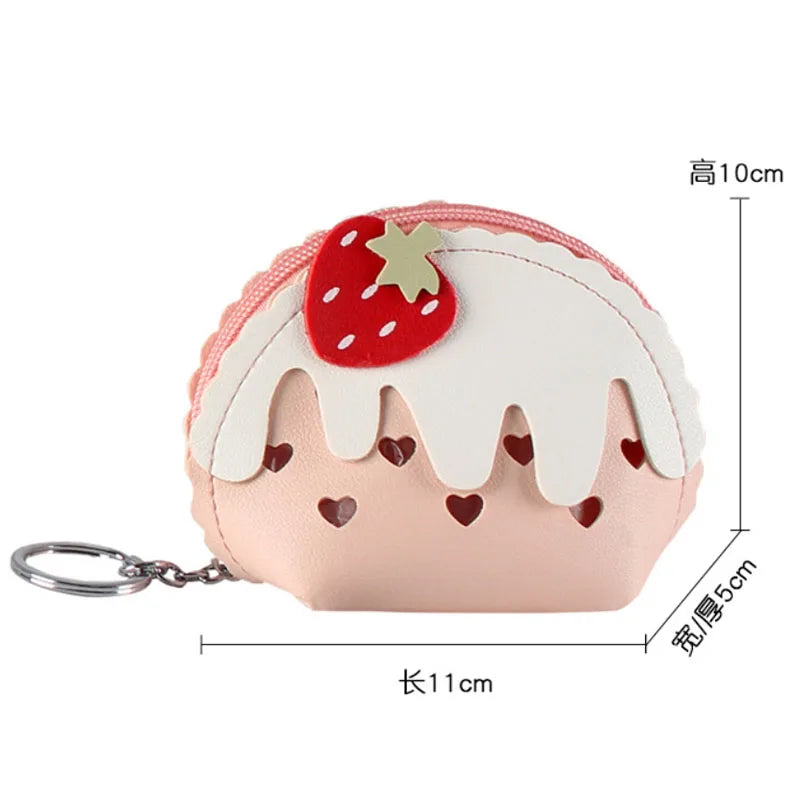 🍓 Sweet Strawberry Zipper Purse 👜✨ Cute Mini Wallet & Keychain Organizer for Fun Adventures! 🎉 - Pixie Quill