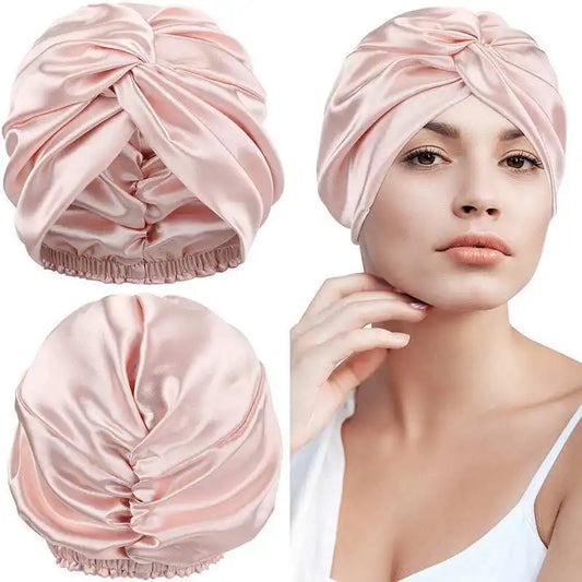 ✨ Kawaii 100% Mulberry Silk Twisted Turban Bonnets for Dreamy Nights 🌙💕 - Luxurious Hair Wraps for Curly Queens! 👑✨