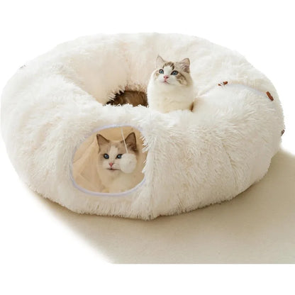 Cuddly Cat Adventure Tunnel 🐾✨ - Plush Cozy Bed & Play Zone for Indoor Felines! 🐱💕