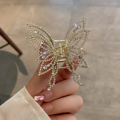 ✨ Kawaii Glitter Butterfly Hair Claw Clip 🦋 - Elegant Hollow Design for Girls & Women 🌸 Perfect for Ponytails & Vintage Styles!