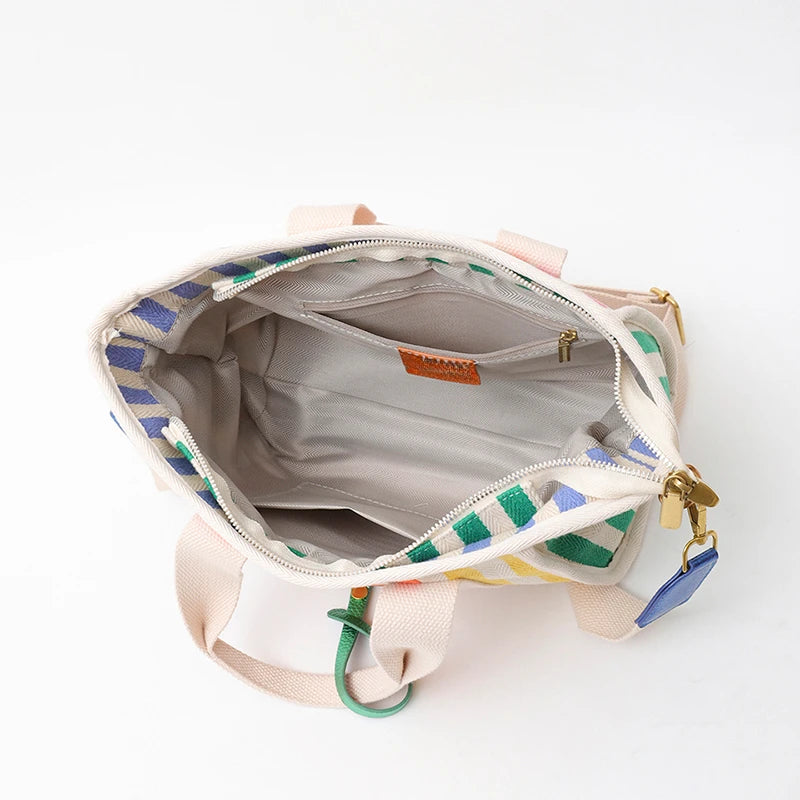 Kawaii Canvas Tote Bag 🎀✨ | Cute & Spacious Luxury Shoulder Handbag for Trendy Women 👜🌈