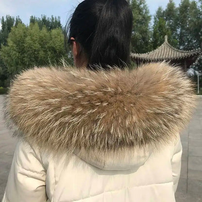 Lux Raccoon Fur Collar Scarf For Women 🧣 Warm Winter Essential