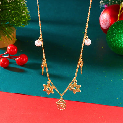 Whimsical Santa Snowman Necklace Pendant 🎄 Snowflake Candy Cane Charm Unisex