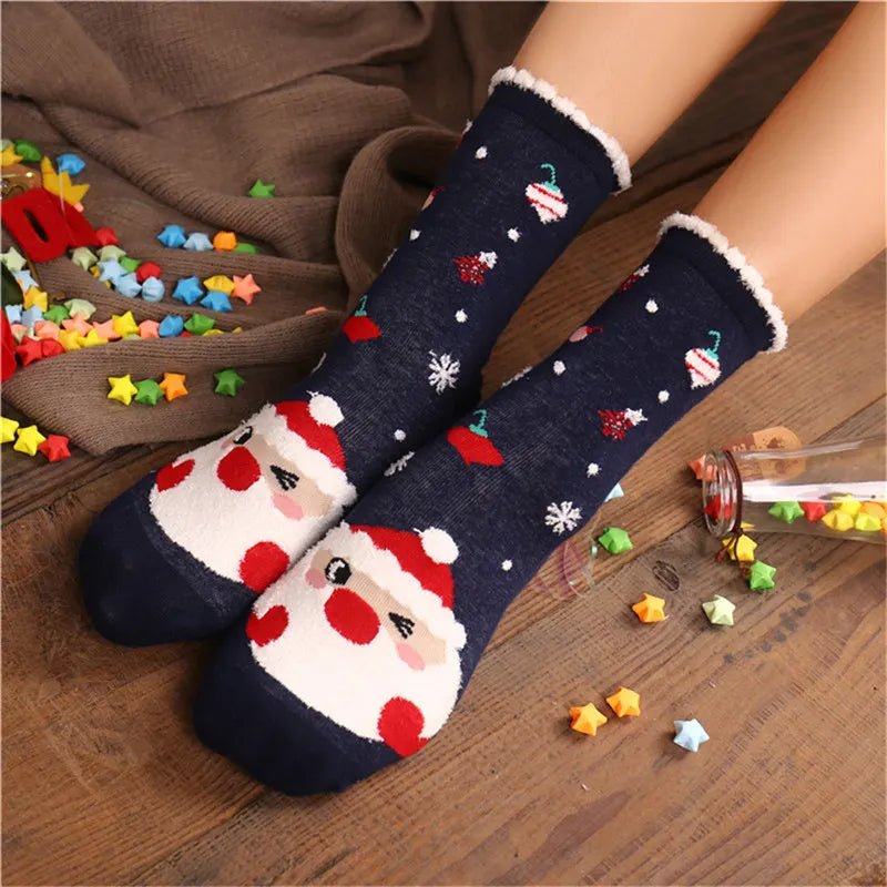 Cozy Winter Cartoon Socks For Women Cute Christmas Elk Deer Bear Gift 🧦🎄