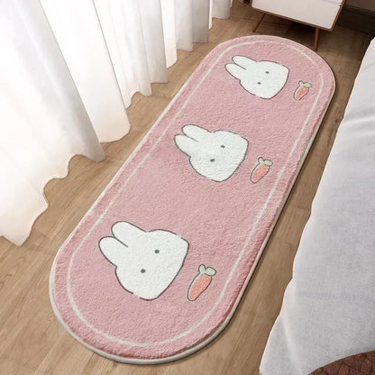 Kawaii Pink Fluffy Carpet 🐰✨ for Kids' Rooms - Adorable Bedroom & Lounge Rug | Super Soft & Anti-Slip!