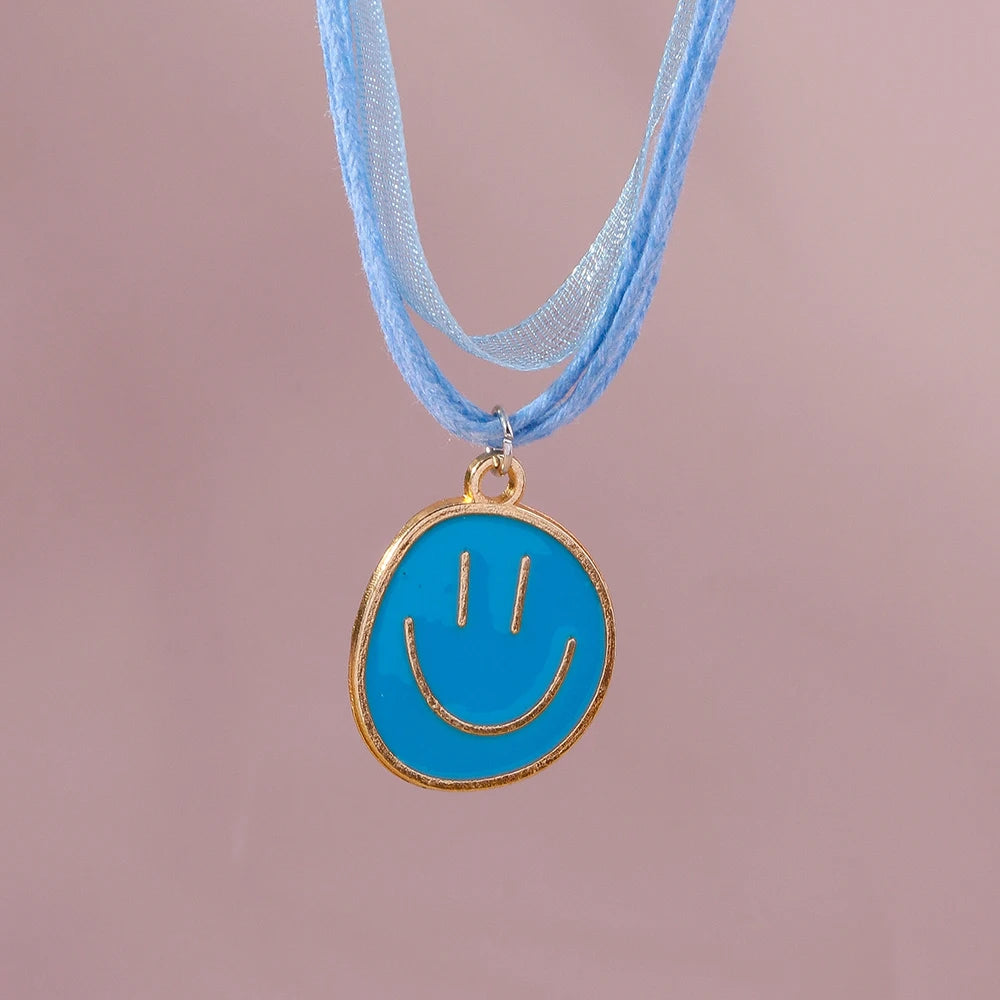 Kawaii Irregular Round Smile Face Necklace 🌈✨ - Perfect Gift for BFFs & Kids! 🎁💖