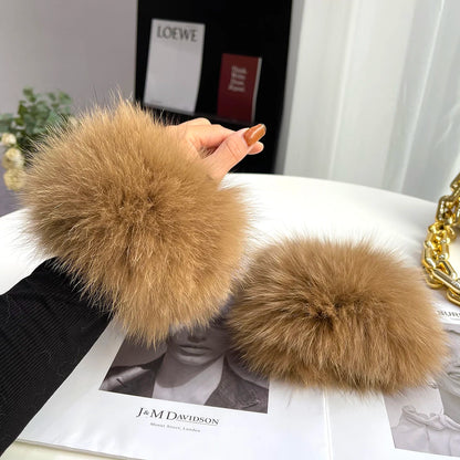 Fox Fur Cuff Arm Warmer For Women Real Fur Wristband Glove 🧣 Soft Cute Style