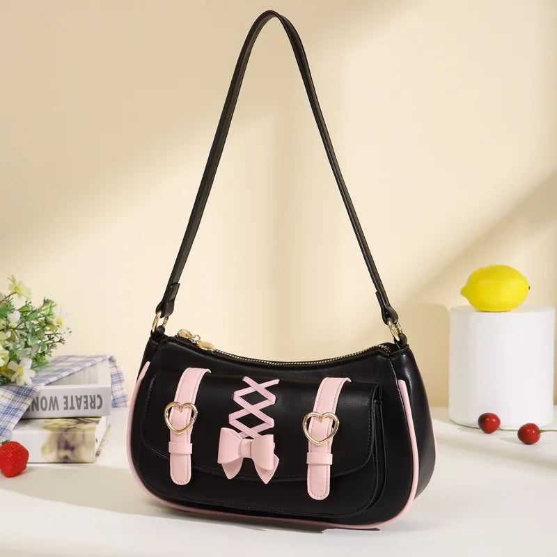 Kawaii Chic Bow PU Shoulder Bag 🎀✨ | Cute Crossbody for Trendy Women 🌸💕