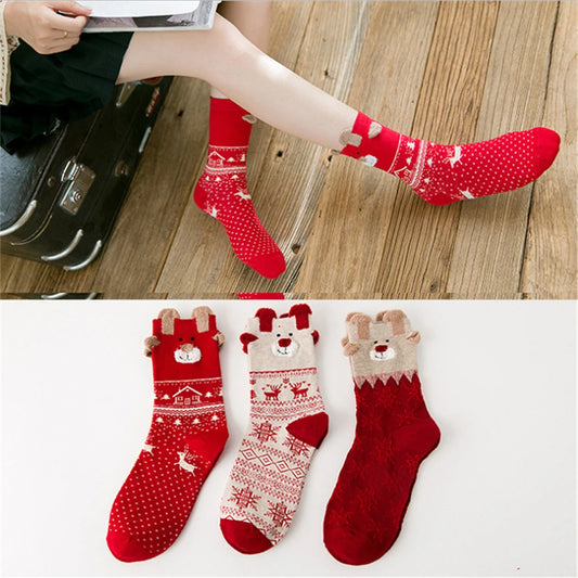Cozy Winter Cartoon Socks For Women Cute Christmas Elk Deer Bear Gift 🧦🎄