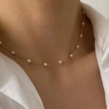 Kawaii Gold Pearl Choker Necklace 🌟✨ | Trendy Beads Chain for Girls 🌸💕 | Gothic Style Jewelry for Parties!