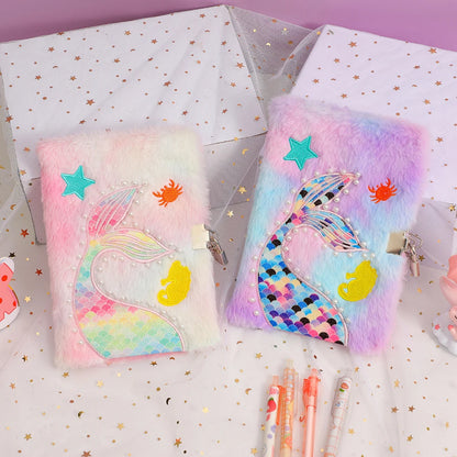 Kawaii Mermaid Tail A5 Notebook & Pen Set 🧜‍♀️✨ - Adorable Lock Diary for Girls! 💖📚