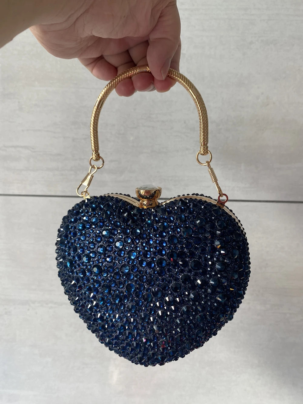 Sparkling Kawaii Heart-Shaped Crystal Clutch 🌟💖 | Rhinestone Evening Bag for Weddings & Parties 🎉✨