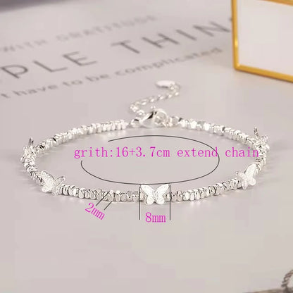 ✨ Kawaii Butterfly Charm Bracelet 🌸 - 925 Silver Bead Design for Girls 🎀 | Perfect Gift & Dropshipping!