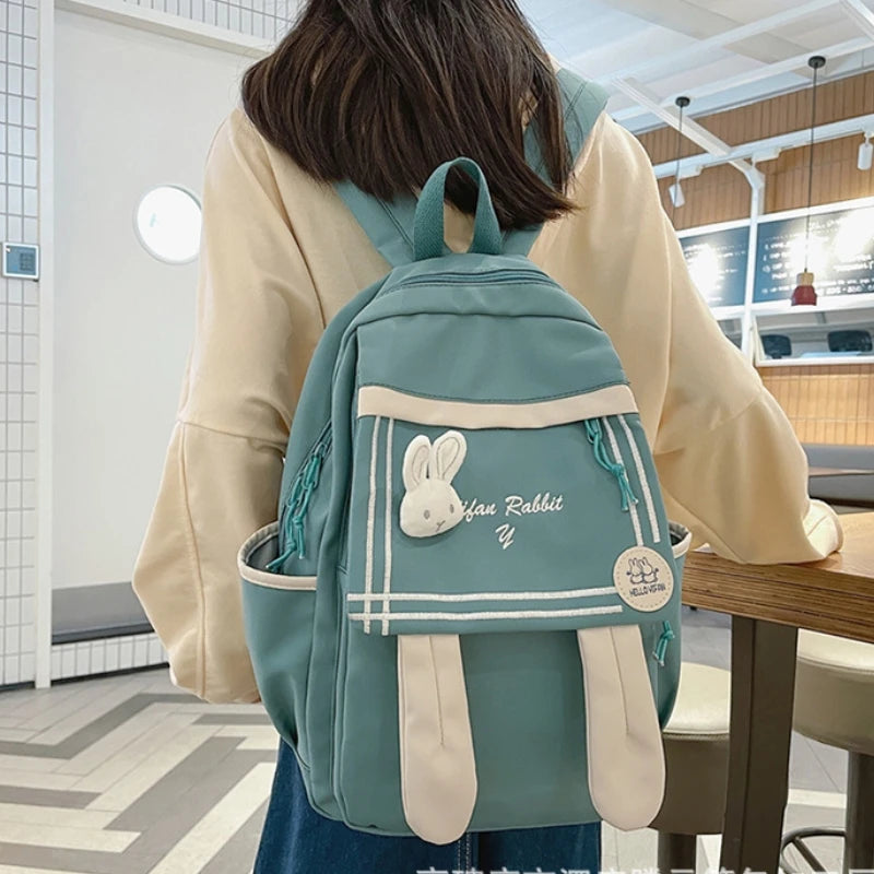 Kawaii Rabbit Ears Schoolbag 🎒✨ | Cute & Playful Girls' Backpack | Wear-Resistant & Breathable 💖🌈