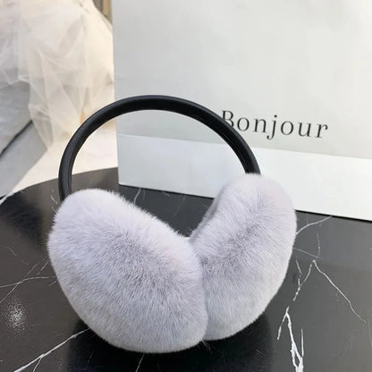 Natural Rex Rabbit Fur Ear Muffs For Women And Kids Cozy Winter Warmth 🐰
