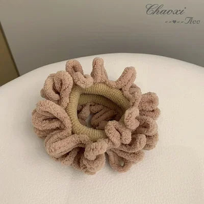Kawaii Soft Plush Pompom Hair Ties for Girls & Women 🎀✨ - Cute Elastic Hair Bands for Winter Fashion! 🌟💖